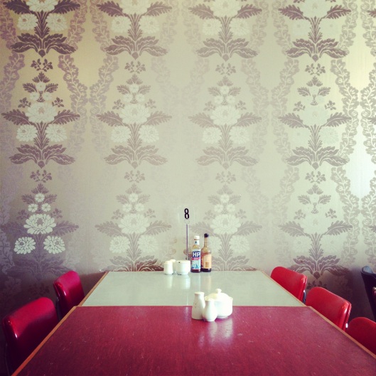 I love the wallpaper and the retro furniture at Donovans.